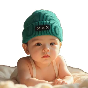 Cute baby winter knitted beanie hat, warm pullover ear-protecting cap for kids boys and girls.