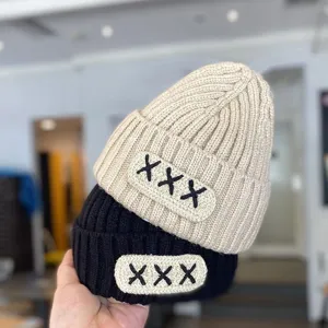 Cute baby winter knitted beanie hat infant warm pullover cap soft wool hat for boys and girls
