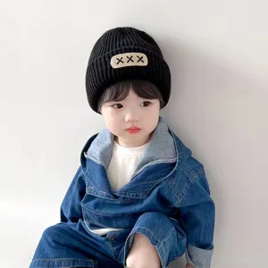 Cute baby winter knit beanie hat, warm toddler pullover cap for boys and girls, stylish.