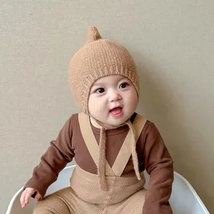 Joli bonnet tricoté pour nouveau-né bébé automne et hiver, chapeau chaud doux pour nourrisson.