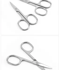 Detailansicht der Edelstahl Kosmetikschere mit scharfer Klinge und stabilem Griff.