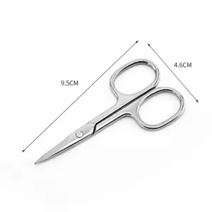 Edelstahl Kosmetikschere, tragbares Trimmwerkzeug für Augenbrauen und Gesichtsbehaarung 9.5cm