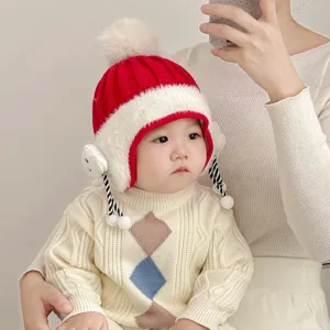 Baby winter knit hat warm cute earflap beanie for infant toddler soft comfortable
