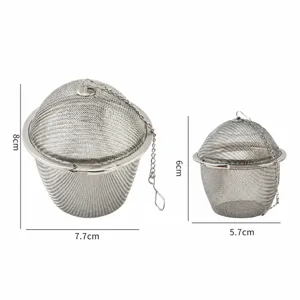Edelstahl Tee-Ei Größentabelle, 304 Gewürzkugel mit Kette zum Kochen und Teebrühen, 2 Größen.