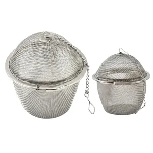 Edelstahl Tee-Ei Set, feines Gewürzsieb mit Kette zum Kochen, Suppen und lose Teeblätter.
