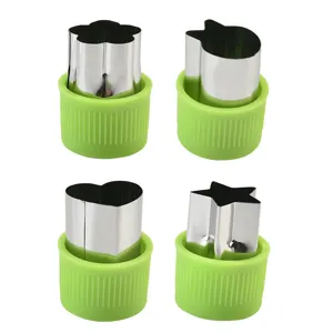 Set 4 stampi tagliaverdure e frutta in acciaio inox, forme carine per biscotti e decorazioni.