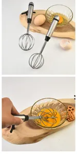 Batidor Manual de Acero Inoxidable Resorte Bobina Globo Batidor Cocina Cocinar Herramienta