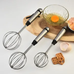 Batidor de Mano de Acero Inoxidable Batidor Manual de Huevos Resorte Espirales Herramienta de Cocina