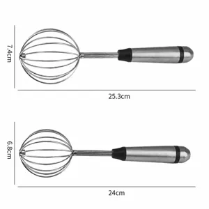 Batidor de alambre de resorte de acero inoxidable manual huevos cocina reposteria grande y mediano