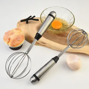 Batidor manual de acero inoxidable de alambre globo cocina herramienta principal imagen