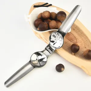 Stainless steel chestnut opener cross cutter nut sheller kitchen tool for fast shelling