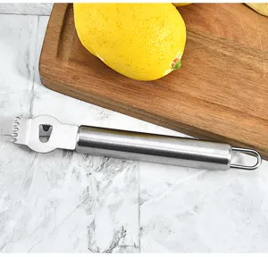 RVS citroen zester en schiller gereedschap voor keuken fruit bereiding en koken.