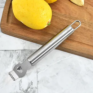 Roestvrijstalen citroen zester en rasp met handige ophangring voor in de keuken.