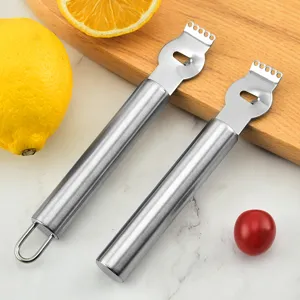 Outil de cuisine zesteur et râpe à citron en acier inoxydable conçu avec éplucheur de fruits polyvalent et anneau de suspension pour la cuisine
