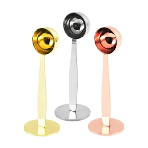 2-in-1 Standing Stainless Steel Coffee Tamper and Measuring Spoon Coffee Powder Scoop