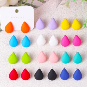 Minimalist Teardrop Acrylic Stud Earrings For Women Cute Geometric Resin Ear Studs Sweet Fashion Jewelry Daily Wear Gift