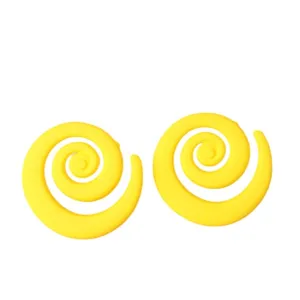 Bright yellow spiral acrylic earrings geometric candy color exaggerated drop ear jewelry