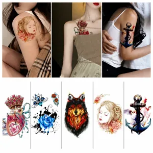 Waterproof Temporary Tattoo Stickers Colorful Fake Tattoo Body Art Transfer Sticker For Women Men Party Daily Makeup