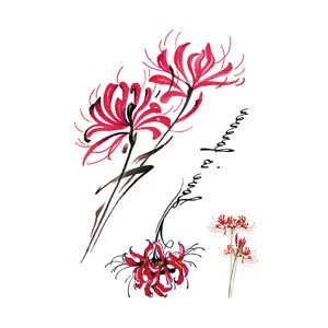 Wasserdichter roter Spinnenlilie temporärer Tattoo Aufkleber Blumen Körperkunst für Arm