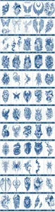 Détails de tatouage temporaire jus de plante, tatouage de bras étanche avec des motifs d'animaux.