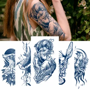 Autocollant de Tatouage au Jus de Herbe Imperméable Tatouage Temporaire Longue Durée
