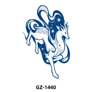 Herbal juice temporary tattoo sticker with celestial deer animal totem design for waterproof arm art.