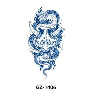 Herbal juice temporary tattoo sticker with Japanese Hannya snake totem for arm
