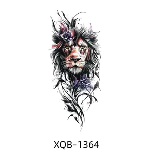 Waterproof temporary lion tattoo sticker for arm, realistic body art for men and women.