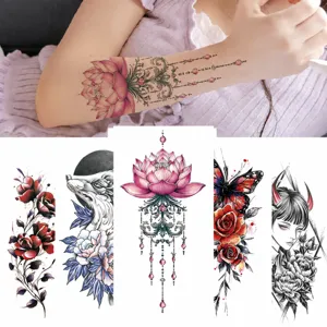 Water Transfer Temporary Tattoo Sticker Waterproof Body Art Fake Tattoo Floral Animal Design For Men Women