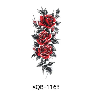 Temporary tattoo sticker featuring elegant red roses design, perfect for arm decoration use.
