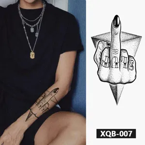 Adesivo per tatuaggio temporaneo impermeabile per uomo e donna, design geometrico nero.