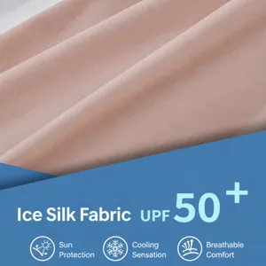 Ice silk sun protection fabric pink breathable cool touch material for summer apparel
