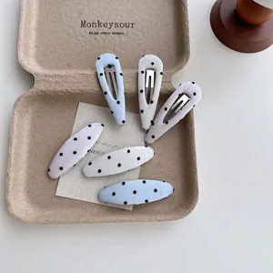 Korean style polka dot water drop hair clip cute side clips for women hair accessories