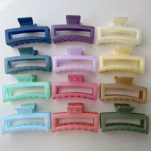 Large Square Acrylic Hair Claw Clip Glitter Jelly Hair Catch Nonslip Hair Styling Accessories For Women Girls