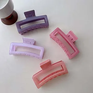 Spring summer new glitter jelly color large hair claw clips simple minimalist hair accessories