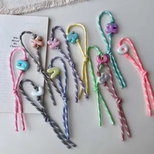 Candy Color Letter Beaded Phone Lanyard Strap Diy Phone Case Bag Charm Key Chain Fashion Jewelry Accessories