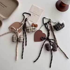 Leuke pluche strik kat tas hanger esthetische sleutelhanger trendy accessoire cadeau.