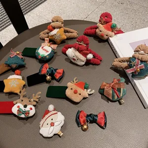 Weihnachten Geweih Haarspitze Plüsch Cartoon Santa Haarnadel Festlich Süße Haarzubehör Für Frauen Mädchen Party