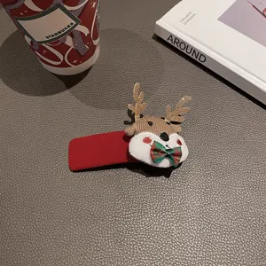 Weihnachten Rentier Haarspange süße Plüsch Cartoon BB Clip festlicher Haarschmuck für Frauen