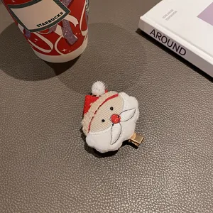 Weihnachtsmann Pluesch Haarklammer süsser Cartoon Feiertag Haarspangen Deko für Damen