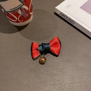 Weihnachten rot und grün Schleife Haarklammer mit goldener Glocke für Frauen.