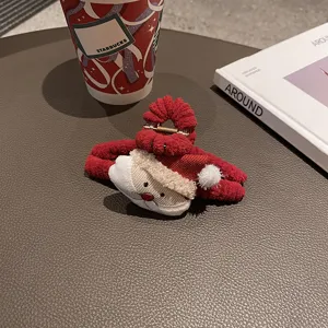 Weihnachten Pluesch Santa Haarspange, niedliche rote gefuellte Klaue Clip fuer Frauen und Maedchen.