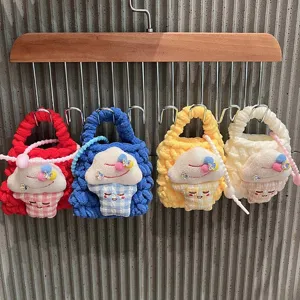 Portamonete in Peluche Tessuto Fatto a Mano Carino Cartoon Gelato Custodia per Auricolari Portafoglio Mini Portatile Ciondolo Borsa Custodia con Zip