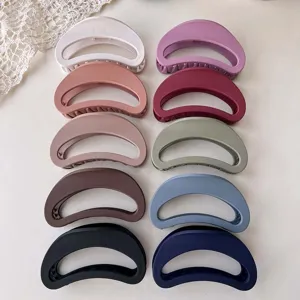Minimalist Matte Hollow Moon Hair Claw Large Geometric Acrylic Hair Clip Elegant Ponytail Holder Hair Accessories For Women