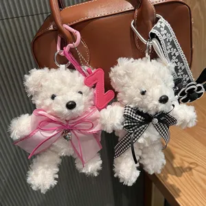 Süßer Plüsch Kaninchen Tasche Anhänger Cartoon Tier Schlüsselanhänger Flauschiger Hase Schlüsselring Mit Schleife Handtasche Hängeornament
