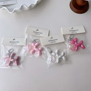 Acrylic balloon dog keychain cute heart bag pendant charm aesthetic key ring new