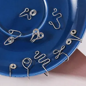 Silver wire clip-on nose rings fake piercing cuffs body jewelry set for women fashion style