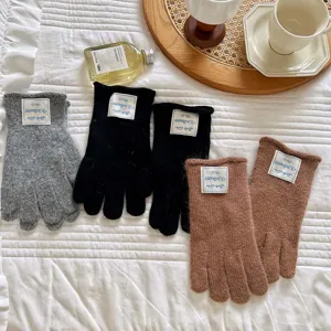 Guantes de punto para los dedos cómodos en varios colores, mezcla de lana suave invierno.