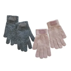 Women's Knitted Rabbit Hair Split-Finger Touch Screen Gloves Warm Winter Casual Wear