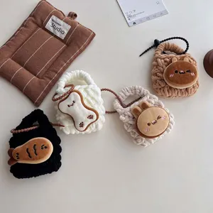Handmade knitted earphone pouch cute cartoon bear keychain bag pendant cute design stylish accessory